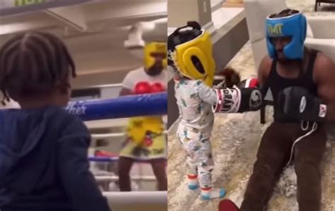 VIDEO: When Floyd Mayweather introduced his 1-year-old grandson to boxing