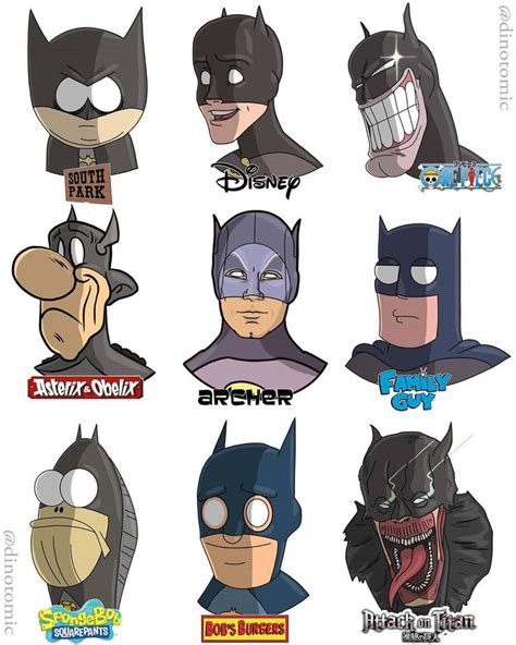 Batman Cartoon Styles Character Design Cartoon