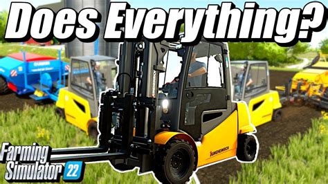 THE NEW FORKLIFT MAY BE OVERPOWERED FARMING SIMULATOR 22 YouTube