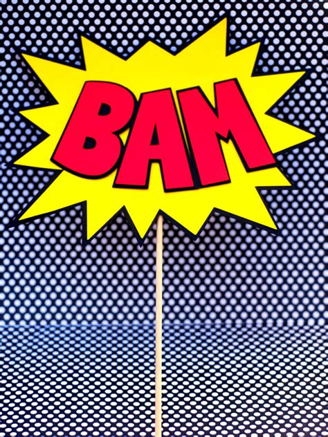 Retro Superhero Bam And Pow Signs Etsy