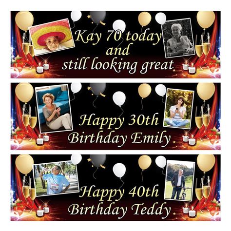 Birthday Banner Photos Personalised From Free Post Quick Dispatch