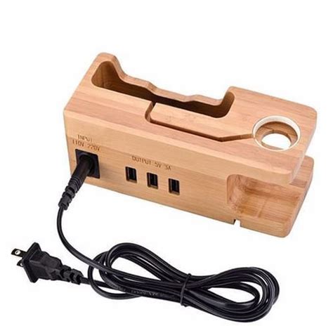 Powered By Businesstrexonic 2 In 1 Bamboo Charging Station
