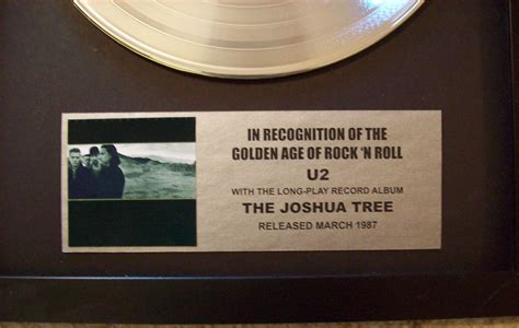 U2 The Joshua Tree Platinum Lp Record Display