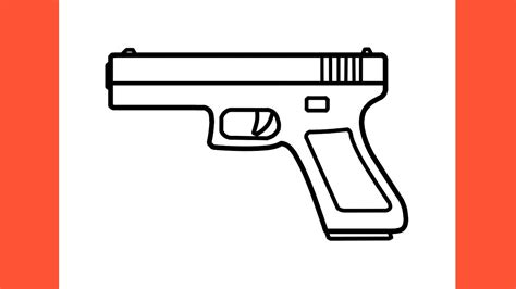 How To Draw A Pistol Easy Drawing Glock 17 Gun Step By Step Youtube
