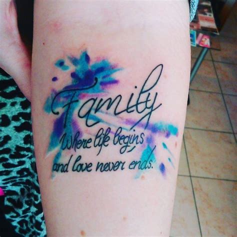This tattoo is a family quote that represents a lot of love. 55 Best First Family Tattoo Ideas For Men and Women (2019)