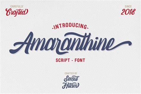 Amaranthine Script Font By Semuthitam · Creative Fabrica Vintage