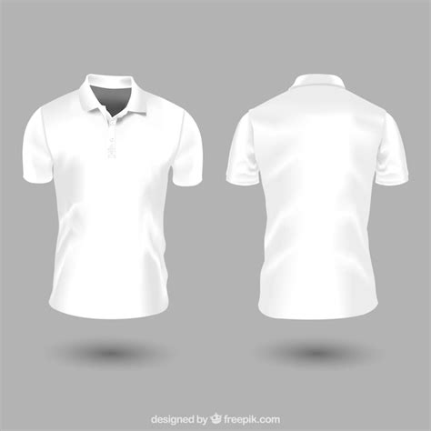 Plantilla De Camiseta De Polo Blanca Para Hombre Descargar Vectores