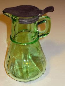 Vintage Kitchen Depression Glass Hazel Atlas Green Syrup Pitcher With