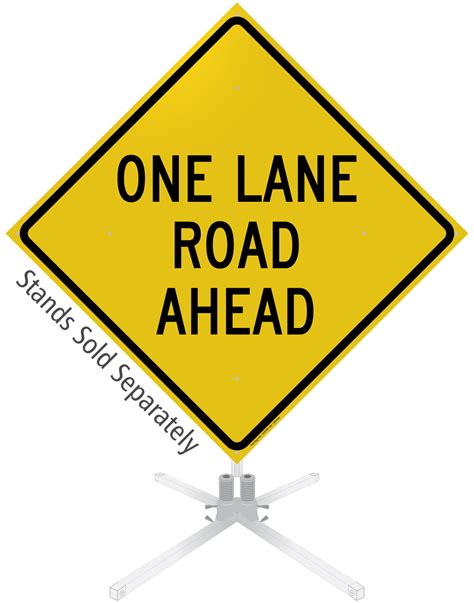 One Lane Road Ahead Roll Up Sign Sku Wm 0181