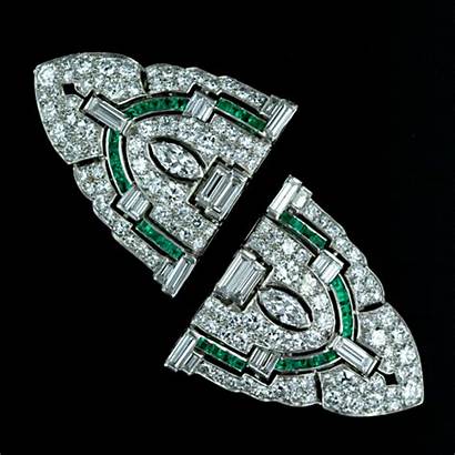 Jewelry Deco Brooch Clip Designs Diamond Emerald