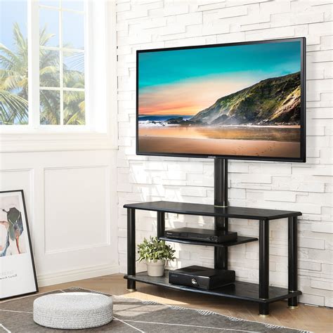 Fitueyes In Floor Tv Stand With Swivel Mount For To Inch