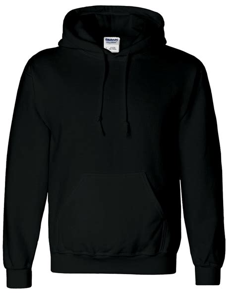 2910 Template Plain Black Hoodie Front And Back For Branding