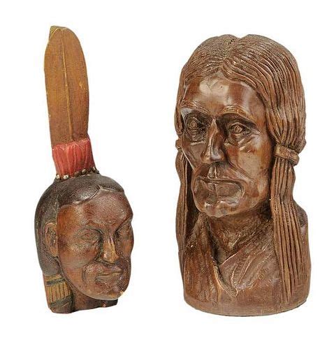 Two Native American Wooden Busts Sold At Auction On 11th November Brunk Auctions