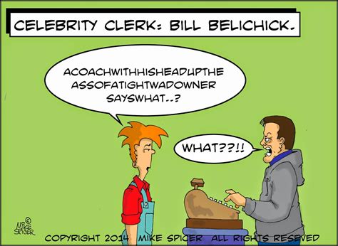 Mike Spicer Cartoonist Caricaturist Celebrity Clerkbill Belichick