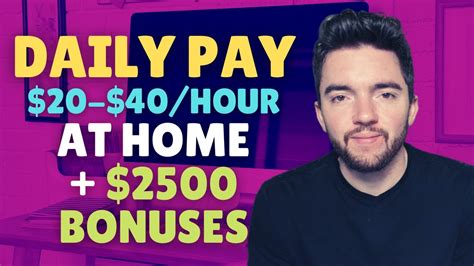 DAILY PAY $20-$40/HOUR EASY Work-From-Home Jobs with $2500 Sign On