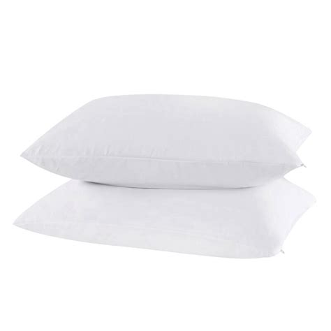 2018 2pcs White Ultra Soft Polyester Pillowcase Waterproof Zippered Pillowcase Allergy Bed Bug