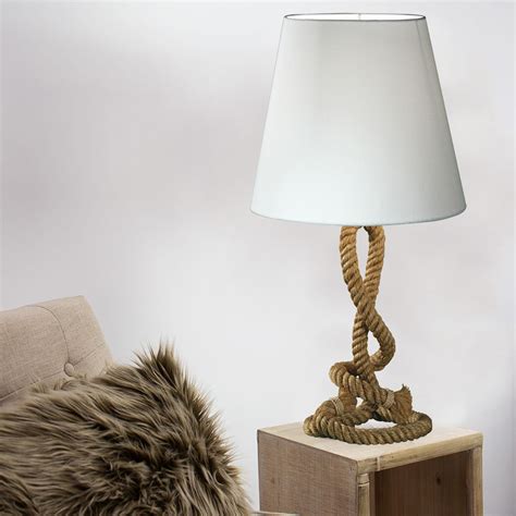 Modern Home Nautical Pier Rope Table Lamp Abaca Rope With Cotton