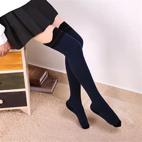 1pc Long Socks For Girls Autumn Winter Over Knee Treasure Women Cotton Thin Over Knee Socks