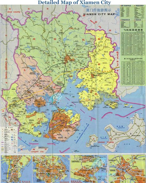 Xiamen China Travel Maps Printable Hi Res Tourist Map Of Xiamen