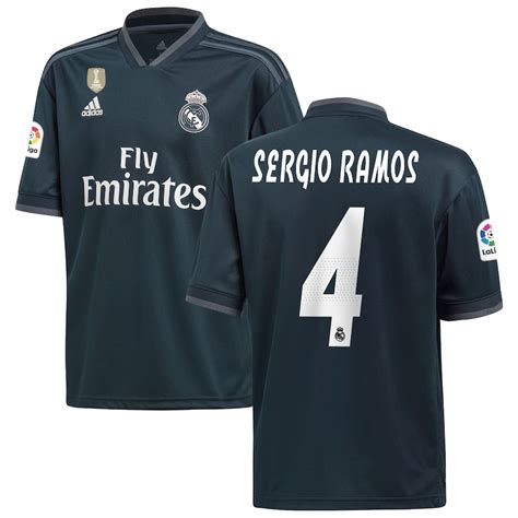 Youth Adidas Sergio Ramos Gray Real Madrid 201819 Away Replica Player