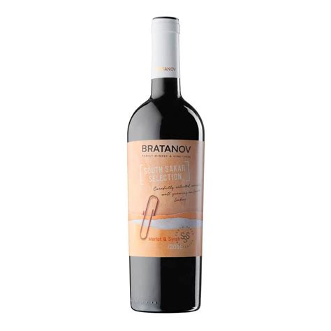 Червено вино Братанов Мерло & Сира 2015, 0.75л.