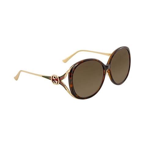 gucci gg0226sk 003 oval havana and gold sunglasses see my glasses