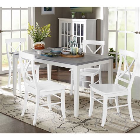 Traditional or formal dining sets generally consist of a large table with chairs.you must also have a china cabinet along with a buffet.the wood used in the formal dining sets is crucial in establishing the theme of the room. Simple Living 5-piece Helena Dining Set (Grey), Gray ...