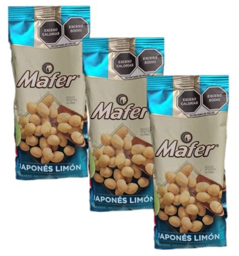 3x Mafer Cacahuate Japones Con Limon Japanese Peanuts With Lime 3 De