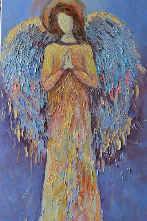 Angel Painting Oil Artwork Guardian Love Painting By Magdalena Walulik