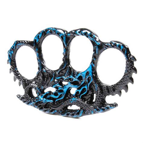 Blue Dragon Knuckle Duster Dragon Fire Brass Knuckles Fantasy Fist Load Weapon