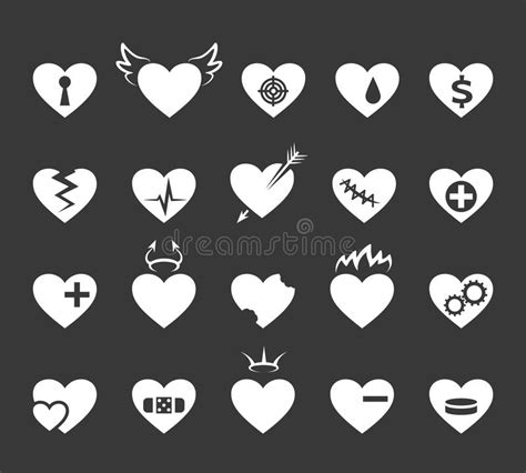 Heart Cardiogram Vector Charts Set Healthy Heart Stock Vector