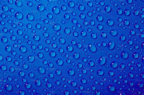 Water Drops On The Blue Background Containing Water Drop And