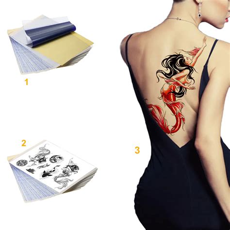 25Pcs Tattoo Supply Carbon Thermal Stencil Tattoo Transfer Paper Copy Tracing Paper With 4