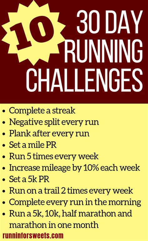 10 Epic 30 Day Running Challenge Ideas Runnin For Sweets