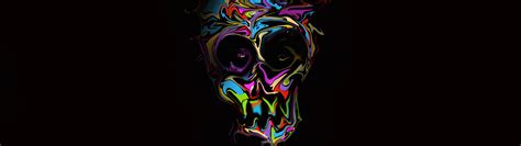 5120x1440 Resolution Colorful Skull Art 5120x1440 Resolution Wallpaper