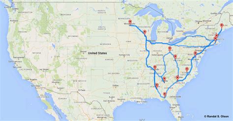 This Map Shows The Quickest And Ultimate Road Trip Across America