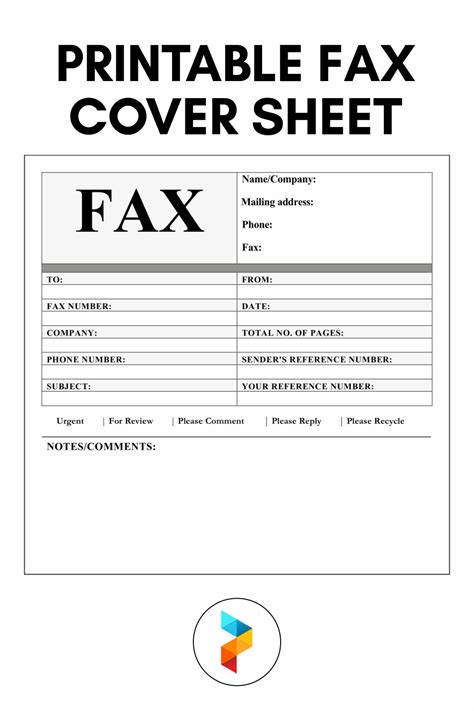 Fax Cover Sheet Template Confidentiality Notice Printable Form