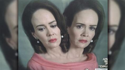 First Look Sarah Paulson S Two Heads For American Horror Story Freak Show Youtube