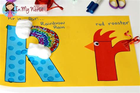 Super Cute Letter 4 Craft Rainbow Rain Rooster Perfect For Toddler