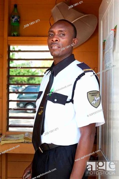Hotel Security Officer In The Cabin Jamaica Stock Photo Picture And