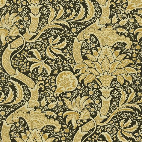 Indian Wallpaper Goldblack Dmowin101 William Morris And Co Volume