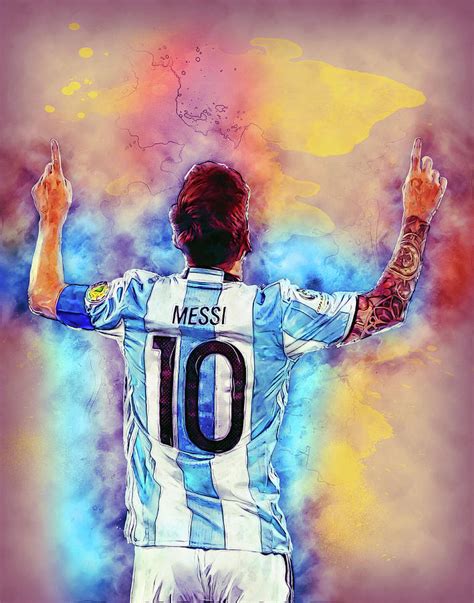 Messi Football Soccer Painting Painting By Andres Ramos