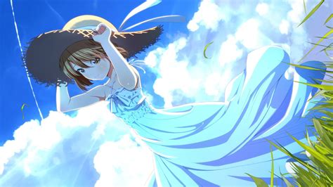 Wallpaper Download 1920x1080 Anime Girl Wear A Beautiful Blue Dress
