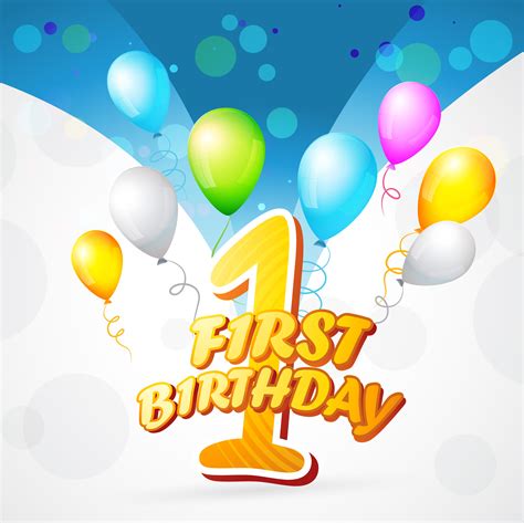 Colorful Background Of First Birthday 219270 Vector Art At Vecteezy