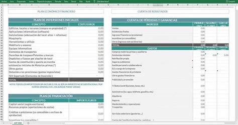 Plantilla Excel Para Realizar Un Plan Económico Financiero Just Exw