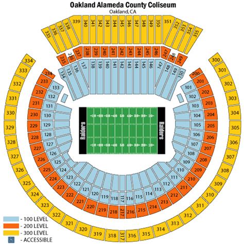 Oakland Coliseum Seating Chart Views And Reviews Oakland Raiders