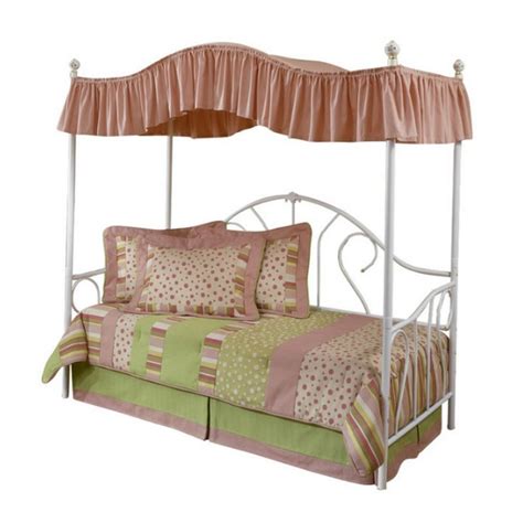| create a backyard retreat by building your own outdoor daybed with canopy designed to fit a standard twin mattress. Hillsdale Bristol Girls Canopy Metal Daybed in White ...