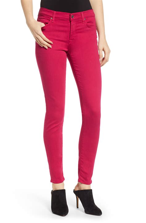 7 For All Mankind 7 For All Mankind The Ankle Skinny Jeans In Pink Lyst