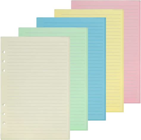 Golrisen 100 Sheet A5 Coloured Ruled Notepapera5 Refills Paper With 6
