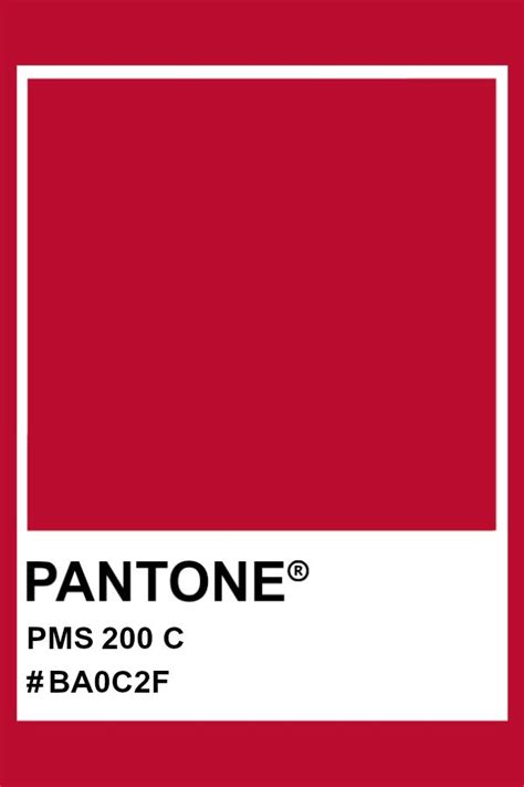 Pantone 200 C Pantone Color Pms Hex Pantone Colour Palettes